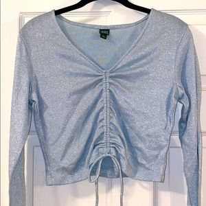 ✨⚡️ Unique Sparkling Seafoam Green Long-Sleeve Top
